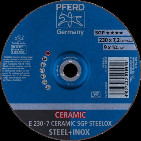 PFERD Dischi da sbavo E 230-7 CERAMIC SGP STEELOX