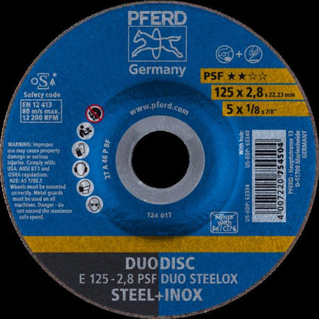 PFERD Dischi da taglio E 125-2,8 PSF DUO STEELOX