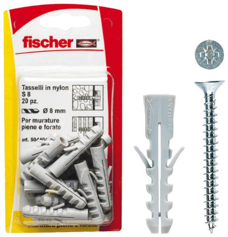 FISCHER Tasselli S 10 V K con vite (1 Pz.)