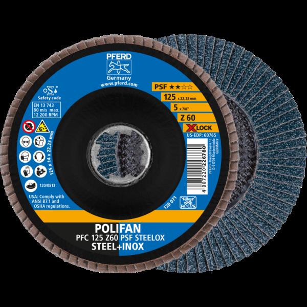 PFERD Dischi lamellari POLIFAN PFC 125 Z 60 PSF STEELOX/X-LOCK