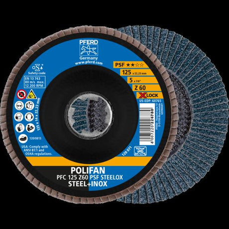 PFERD Dischi lamellari POLIFAN PFC 125 Z 60 PSF STEELOX/X-LOCK