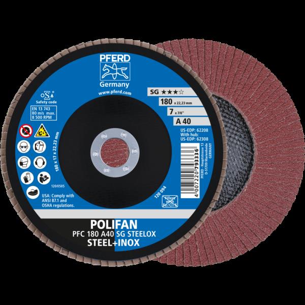PFERD Dischi lamellari POLIFAN PFC 180 A 40 SG STEELOX