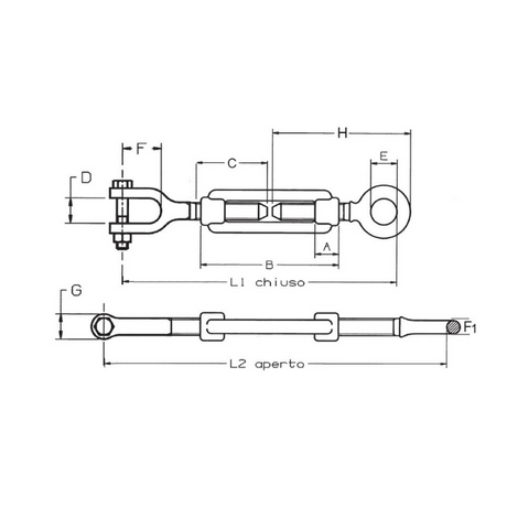 CARCANO A202 Tenditore occhio forcella din 1480