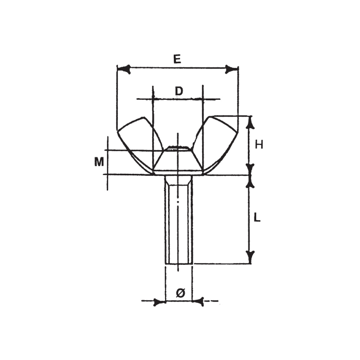 CARCANO A569 Vite ad alette in acciaio inox uni 5449-71