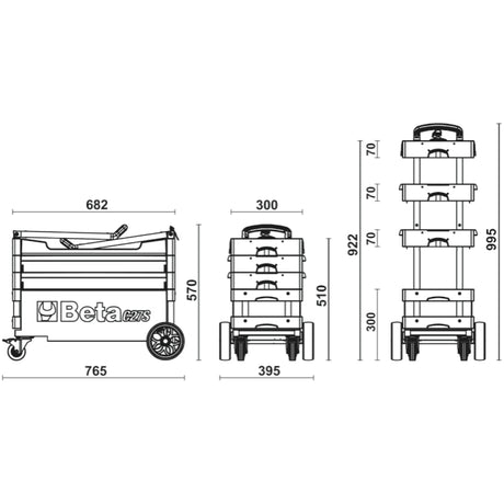 Beta Carrello portautensili richiudibile per interventi esterni