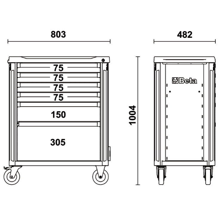 Beta Cassettiera porta attrezzi con 6 cassetti