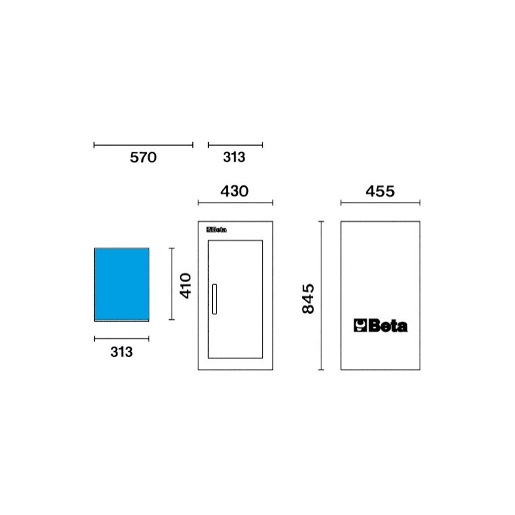 Beta Modulo laterale con antina e scaffale interno