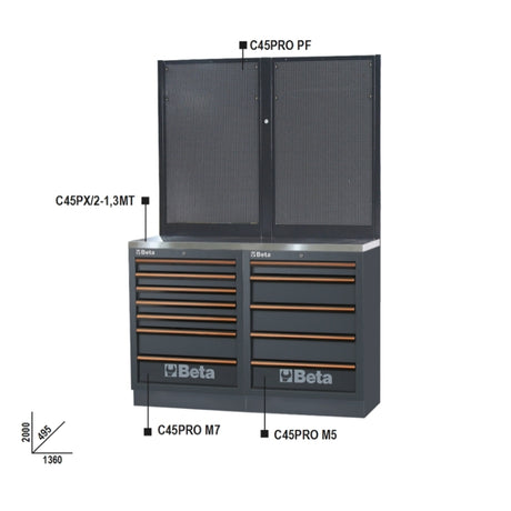 Beta Combinazione banchi arredo officina C45PRO