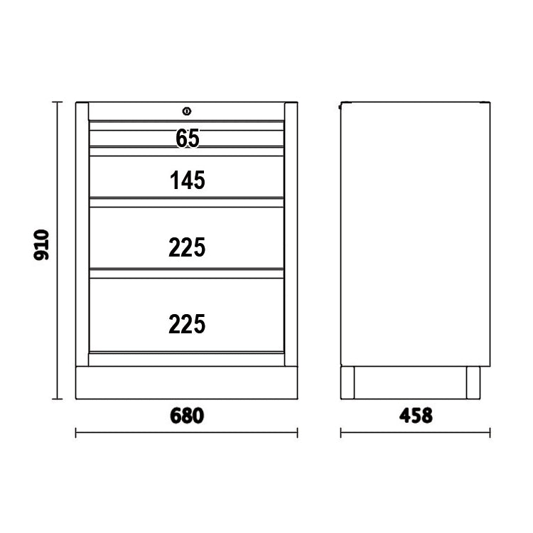 Beta Modulo fisso con 4 cassetti per arredo officina C45PRO