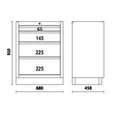 Beta Modulo fisso con 4 cassetti per arredo officina C45PRO