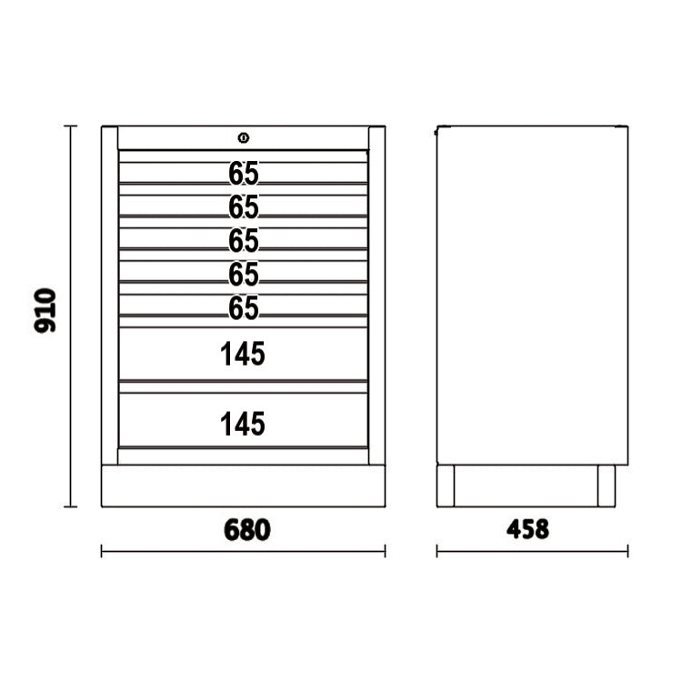 Beta Modulo fisso con 7 cassetti per arredo officina C45PRO