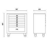 Beta Modulo cassettiera mobile con 8 cassetti per arredo officina