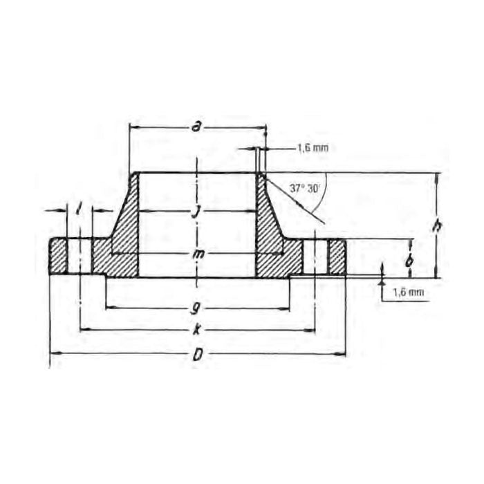 Flangia welding neck ASME B16.5 ANSI 150 lb - Acciaio al carbonio - Olivieri Ferramenta srl