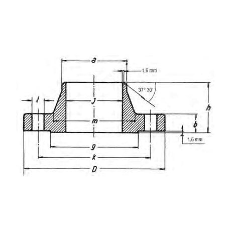 Flangia welding neck ASME B16.5 ANSI 300 lb - Acciaio al carbonio - Olivieri Ferramenta srl