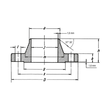 Flangia welding neck ASME B16.5 ANSI 150 lb - Acciaio inox forgiato - Olivieri Ferramenta srl