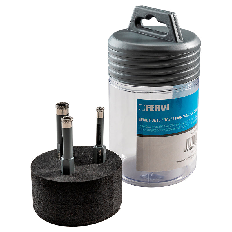 Fervi Serie punte e tazze diamantate a corona continua - P031/03S