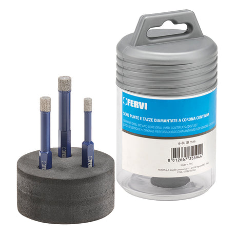 Fervi Serie punte e tazze diamantate a corona continua - P033/03S