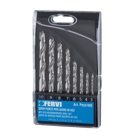 Fervi Serie di punte elicoidali per legno - P052/08S