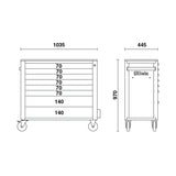 Beta Cassettiera porta attrezzi 8 cassetti, con sistema antiribaltamento, modello lungo