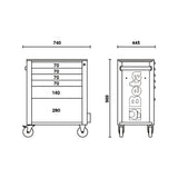 Beta Cassettiera porta attrezzi 6 cassetti, con sistema antiribaltamento