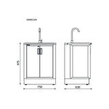Beta Modulo fisso con lavandino integrato per arredo officina RSC50