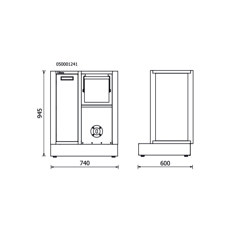 Beta Modulo fisso di servizio per arredo officina RSC50, vuoto
