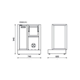 Beta Modulo fisso di servizio per arredo officina RSC50, vuoto