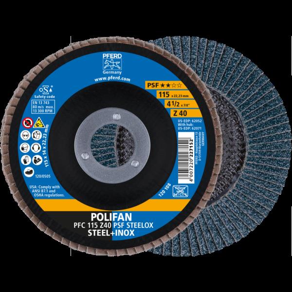 PFERD Dischi lamellari POLIFAN PFC 115 Z 40 PSF STEELOX