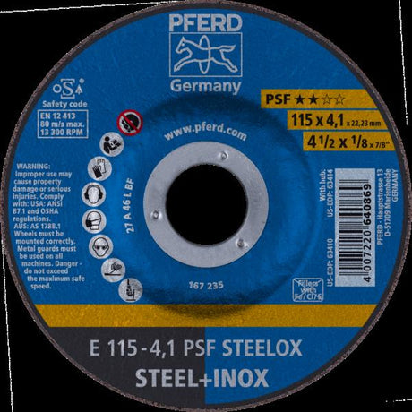 PFERD Dischi da sbavo E 115-4,1 PSF STEELOX