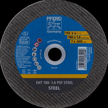 PFERD Dischi da taglio EHT 180-1,6 PSF STEEL