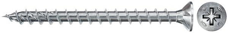 FISCHER Viti truciolari PowerFast II FPF II CZF 4,5x50 BC 200 Filetto totale, Pozi, Testa svasata piana, Zincatura bianca (200 Pz.)