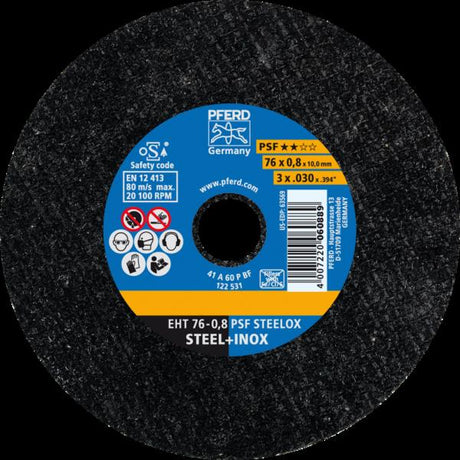 PFERD Dischi da taglio EHT 76-0,8 PSF STEELOX/10,0