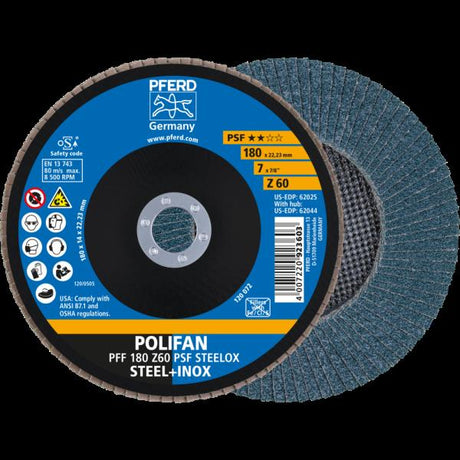 PFERD Dischi lamellari POLIFAN PFF 180 Z 60 PSF STEELOX
