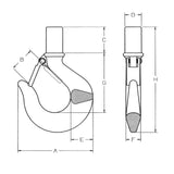 CARCANO A123 Gancio a gambo ad alta resistenza con sicura
