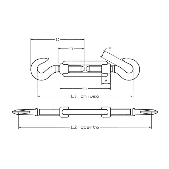 CARCANO A159 Tenditore a due ganci