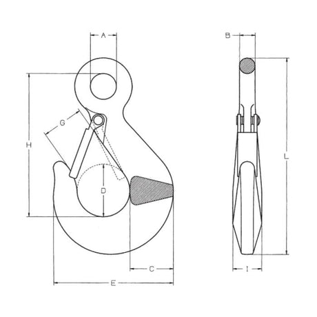 CARCANO A176 Gancio di sollevamento din 689 con sicura