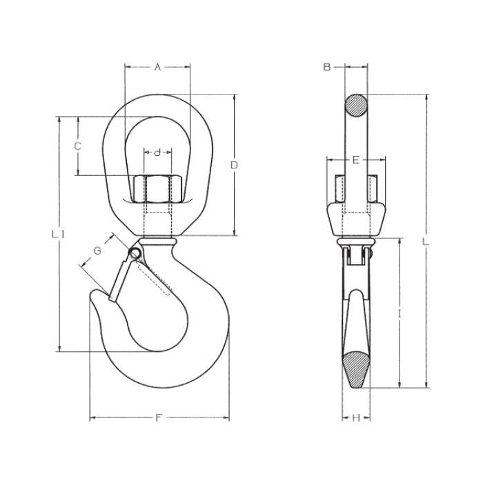 CARCANO A205S Gancio girevole al carbonio con sicura
