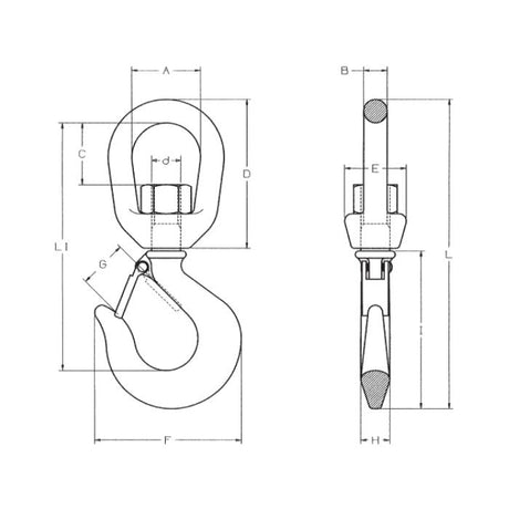 CARCANO A205S Gancio girevole al carbonio con sicura