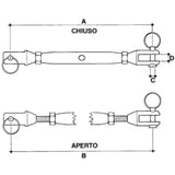 CARCANO A501 Tenditore a due forcelle in acciaio inox