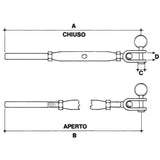 CARCANO A504 Tenditore con snodo e terminale a pressare in acciaio inox