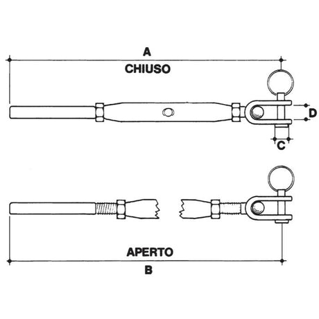 CARCANO A504 Tenditore con snodo e terminale a pressare in acciaio inox
