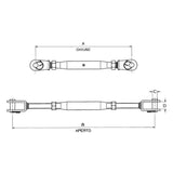 CARCANO A505 Tenditore con due forcelle saldate in acciaio inox
