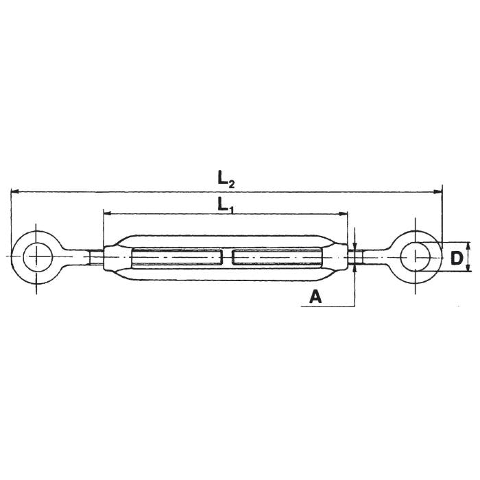 CARCANO A508 Tenditore a due occhi in acciaio inox