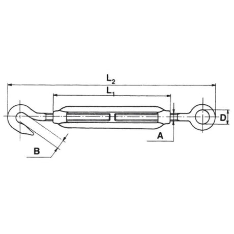 CARCANO A509 Tenditore occhio e gancio in acciaio inox