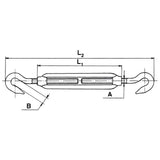 CARCANO A510 Tenditore a due ganci in acciaio inox