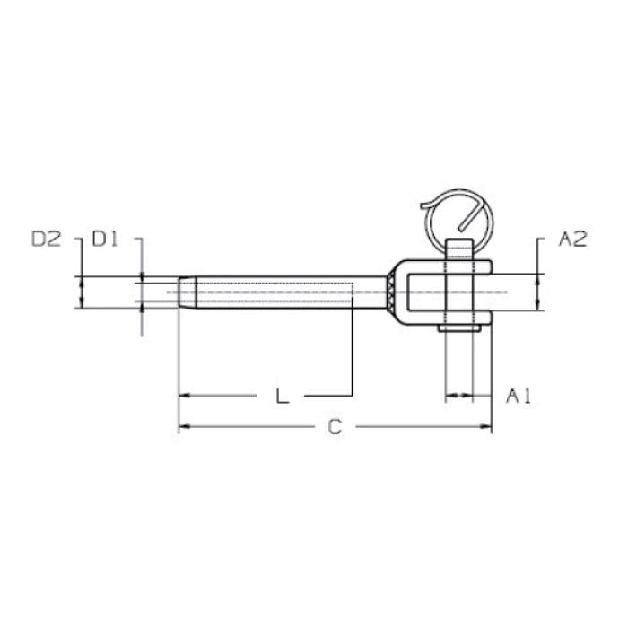 CARCANO A513 Terminale a pressare a forcella in acciaio inox