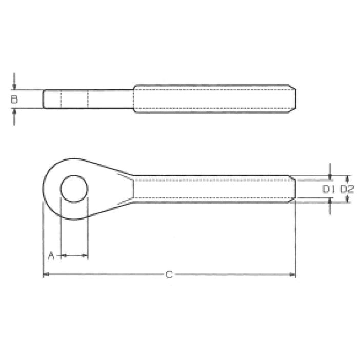 CARCANO A514 Terminale a pressare a occhio in acciaio inox