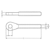 CARCANO A514 Terminale a pressare a occhio in acciaio inox