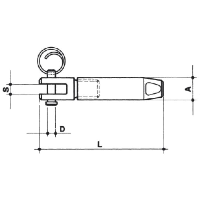 CARCANO A517 Terminale parafil a forcella in acciaio inox
