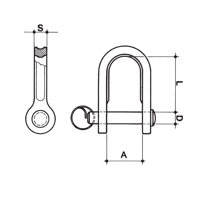CARCANO A527 Grillo tranciato corto in acciaio inox con anello